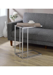 Simplie Fun danson Side Table in Weathered Oak & Chrome 81849