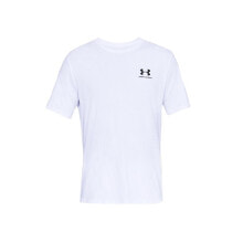 Мужские спортивные футболки мужская футболка спортивная белая однотонная Under Armour Left Chest Logo
