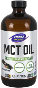 Растительные масла nOW Foods MCT Oil Vanilla Hazelnut Масло среднецепочечных триглицеридов, ваниль и лесной орех для коррекции веса 473 мл