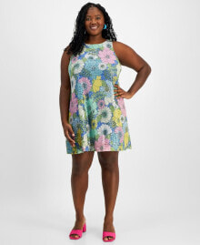 On 34th plus Size Floral Sequin Sleeveless Tank Dress, Created for Macy's