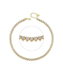 Купить кулоны и подвески Classicharms: Classicharms heart Shaped Zirconia Tennis Choker Necklace