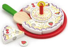 Игрушечная еда и посуда для девочек игровой набор Viga Торт для нарезки, с аксессуарами 1849
