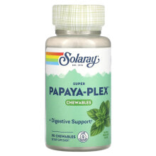 Solaray, Super Papaya-Plex, натуральная свежая мята, 180 жевательных таблеток