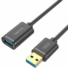 Купить компьютерные кабели и коннекторы Unitek: USB-кабель Unitek Y-C457GBK "Папа"/"Мама" Чёрный 1 m