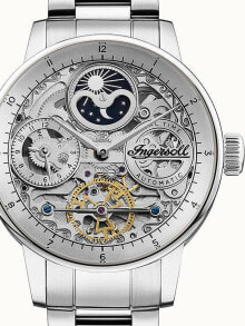Мужские наручные часы с серебряным браслетом Ingersoll I07703 The Jazz automatic 42mm 5ATM