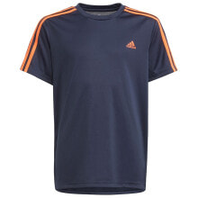 Детские футболки и майки для мальчиков Мужская спортивная футболка синяя с логотипом ADIDAS 3 Striker Short Sleeve T-Shirt