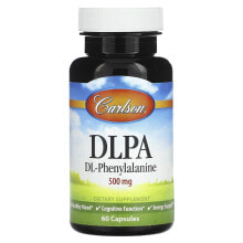 Carlson, DLPA, DL-фенилаланин, 500 мг, 60 капсул