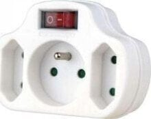 Умные удлинители и сетевые фильтры Emos Plug-in splitter with switch 1-socket w / u + 2x Euro white (P0029)