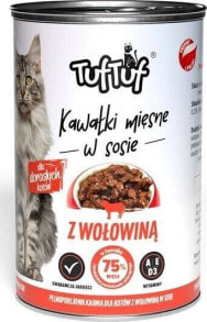 Купить влажные корма для кошек BULT: BULT TUF TUF Karma dla kota Kawałki Mięsne z Wołowiną 415g