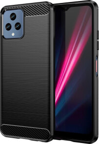 Hurtel Carbon Case etui do T-Mobile Revvl 6 5G elastyczny silikonowy karbonowy pokrowiec czarne