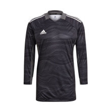 Мужской спортивный лонгслив с длинным рукавом черный с логотипом футбольный Adidas Condivo 21 Goalkeeper M GT8419