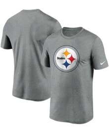 Nike men's Heather Charcoal Pittsburgh Steelers Logo Essential Legend Performance T-shirt