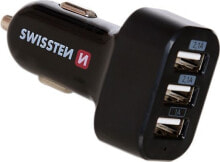 Автомобильное зарядное устройство и адаптер для мобильного телефона Ładowarka Swissten Car Charger 3x USB-A 5.2 A (20111200)