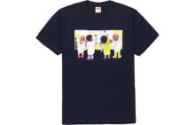 Футболка для детей "Синяя с надписью" Supreme SS19 Kids Tee Navy купить онлайн