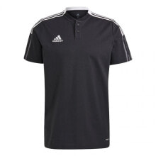 Мужские спортивные поло Мужская футболка-поло спортивная черная с логотипом adidas Tiro 21 Polo M GM7367