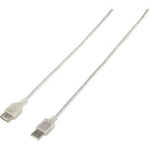 Renkforce RF-4538152 - 3 m - USB A - USB A - USB 2.0 - 480 Mbit/s - Transparent