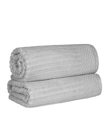 Superior soho Checkered Border Cotton 2 Piece Bath Towel Set, 54