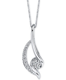 Купить ювелирные кулоны и подвески Sirena: Sirena diamond Twist Pendant Necklace (3/8 ct. t.w.) in 14k White Gold