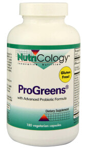 Пребиотики и пробиотики nutricology Progreens with Advanced Probiotic Formula Комплекс из морских овощей, водорослей, адаптогенных трав, активных пробиотиков, клетчатки и множества питательных веществ 180 вегетарианских капсул