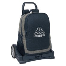 School Rucksack with Wheels Kappa Dark Navy 32 x 16 x 44 cm