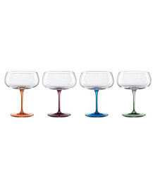 Oneida bottoms Up Color Bottom Cocktail Glasses, Set of 4