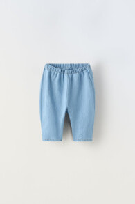 Denim linen blend trousers