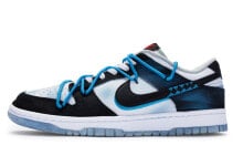 【定制球鞋】 Nike Dunk Low BIGNIU 蓝锯齿 解构 美式 街头 手绘喷绘 低帮 板鞋 男款 黑白蓝 / Кроссовки Nike Dunk Low BIGNIU DV0827-100