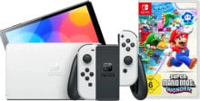 Купить все игровые приставки Nintendo: Nintendo Switch OLED White + Super Mario Bros. Wonder