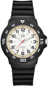 Мужские наручные часы с черным силиконовым ремешком Q&Q VR18J003Y