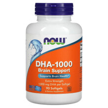 Рыбий жир и Омега 3, 6, 9 Now Foods, DHA-1000 для улучшения работы мозга, с повышенной силой действия, 1000 мг, 90 мягких таблеток