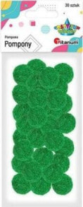 Titanum Polyester pompoms 25mm green 30pcs