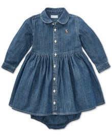 Polo Ralph Lauren baby Girls Denim Cotton Shirtdress