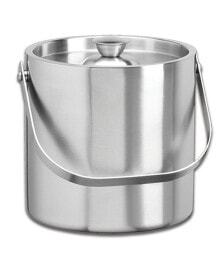 Kraftware stainless Collection Brushed Double Wall Bale Handle Ice Bucket, 3 Quart