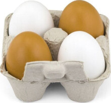 Игрушечная еда и посуда для девочек игровой набор Viga Деревянные яйца XL в лотке 50044
