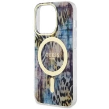 GUESS Guhmp14Xhleopwb iPhone 14 Pro Max 6.7 Niebieski Leopard phone case