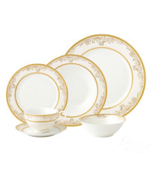 Lorren Home Trends dinnerware New Bone China, Service for 4 by Set of 24