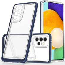 Hurtel Etui Clear 3in1 etui do Samsung Galaxy A73 żelowy pokrowiec z ramką niebieski