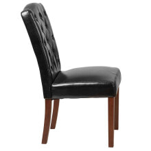 Flash Furniture hercules Grove Park Series Black Leather Tufted Parsons Chair