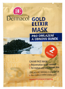 Dermacol Caviar Gold Elixir Face Mask Омолаживающая тканевая маска с икрой 2 х 8 г