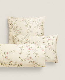 Floral print sateen pillowcase