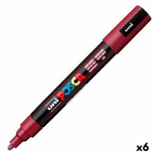 Felt-tip pens POSCA PC-5M Maroon (6 Units)