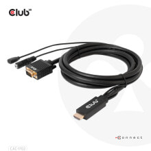 CLUB3D CAC-1712 видео кабель адаптер 2 m VGA (D-Sub) + 3,5 мм HDMI + Micro-USB Черный