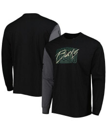 Nike men's Black Milwaukee Bucks Courtside Versus Flight MAX90 Long Sleeve T-shirt