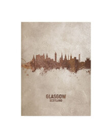 Trademark Global michael Tompsett Glasgow Scotland Rust Skyline Canvas Art - 36.5