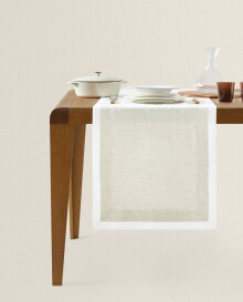 Double-layer linen table runner