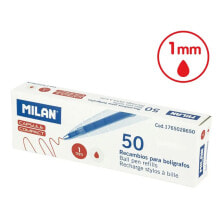 MILAN Box 50 Red Ink Refills Capsule & Compact