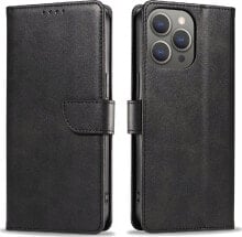 Hurtel Etui Leather Book Case na iPhone 16 Pro Max - czarne