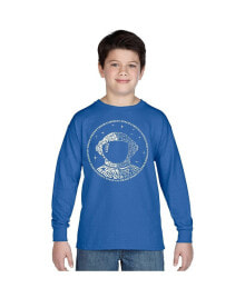 LA Pop Art big Boy's Word Art Long Sleeve T-shirt - I Need My Space Astronaut