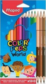 Набор цветных карандашей для рисования Maped Kredki Colorpeps World trójkątne 12 kolorów