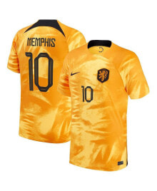 Nike men's Memphis Depay Orange Netherlands National Team 2022/23 Home Breathe Stadium Replica Player Jersey